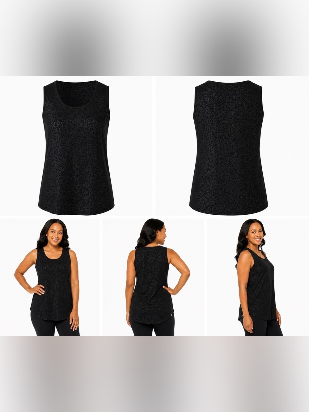SIMPLY BE. ANTHOLOGY JACQUARD SLEEVELESS TOP - BLACK SIZE 12 (NEW WITH TAGS) A15